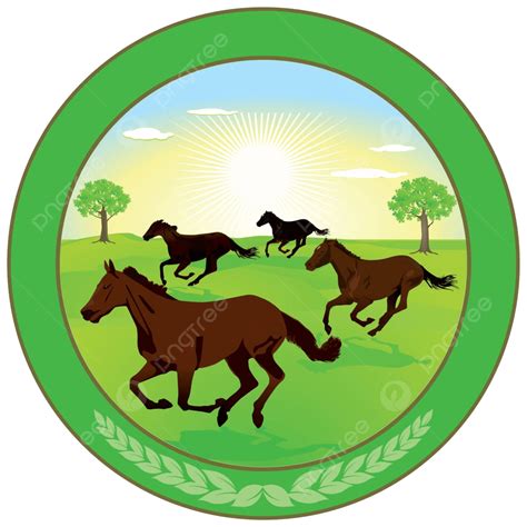 รูปhorse Breeding Label Label Mane Horse Racing Gallop Race เวกเตอร์