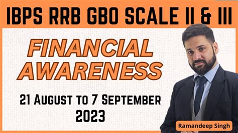 IBPS RRB GBO Scale II III 2023 Financial Awareness 21 Aug To 7 Sep