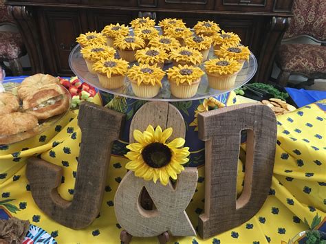 Sunflower Cupcakes Bridal Shower Sunflower Bridal Shower Decorations Sunflower Bridal Shower