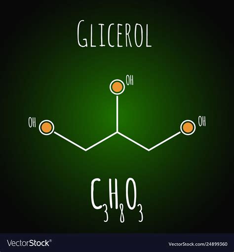 Structural Chemical Formula Glycerol Molecule Vector Image