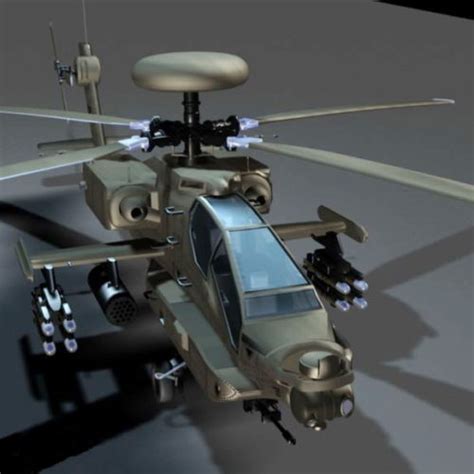 Military Apache Helicopter 3D Model - .Ma, Mb - 123Free3DModels