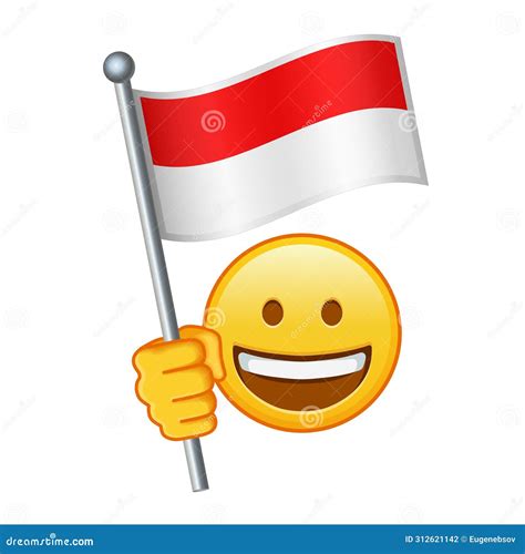 Emoji with Indonesia Flag Large Size of Yellow Emoji Smile Stock Vector - Illustration of ...