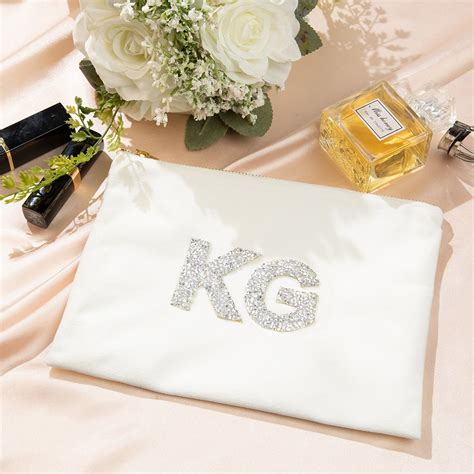 Personalisierte Monogramm Make Up Tasche Kosmetiktasche Samt