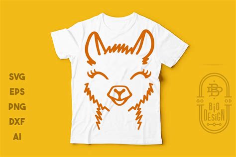 Cute Llama Face Svg Lama Head Svg Llama Illustration Svg