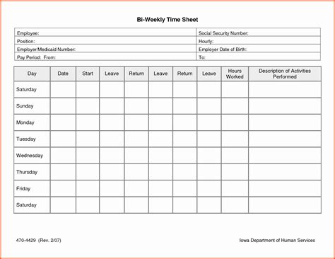 40 Free Timesheet Time Card Templates Template Lab Free Printable