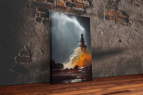 Lighthouse Oil Painting Canvas Print, Light House Landscape Print ...