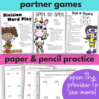 Division Unit of Lesson Plans Games and Activities for 4th Grade Math