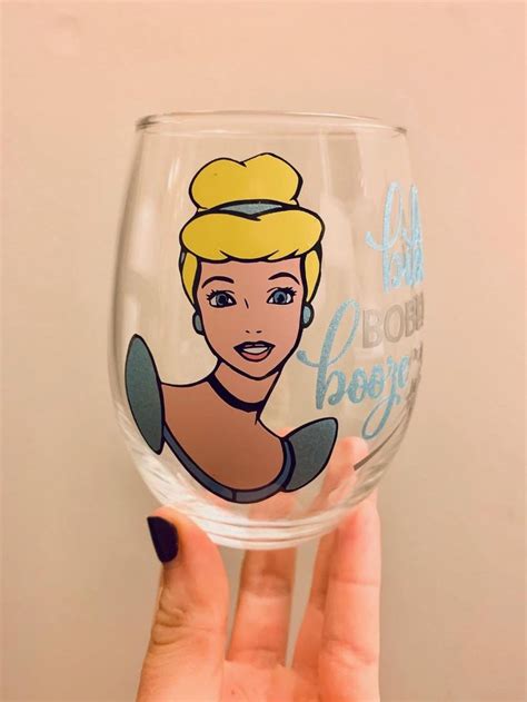 Bibbidi Bobbidi Booze Wine Glass Cinderella Inspired Wine Glass Dis Inspired Wine Glass Dis