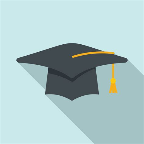 Student Graduation Hat Icon Flat Vector School Graduate