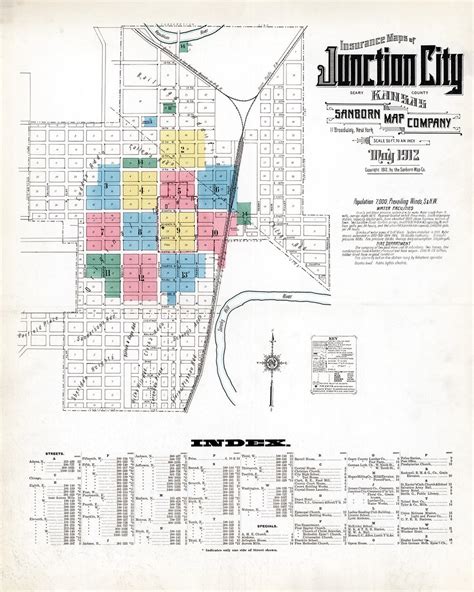 1912 Town Map of Junction City Kansas - Etsy