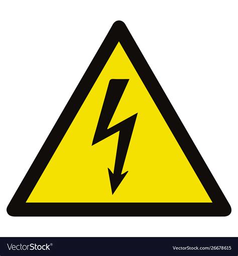 Danger Electrical Hazard Triangle Black And Vector Image