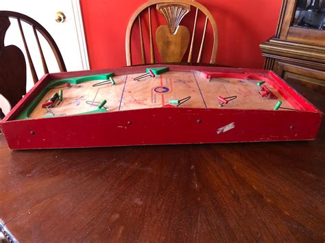 Vintage Wooden Table Top Hockey Game 1940s 1950s Munro Made In Canada