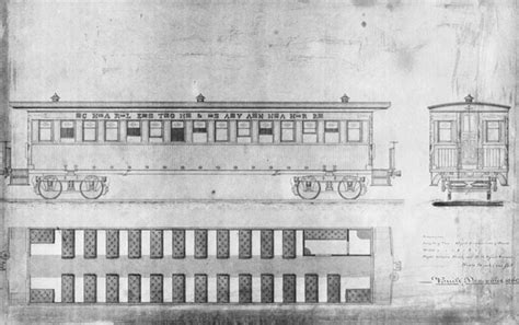 Drawing of a passenger car created by the Harlan and Hollingsworth Car ...