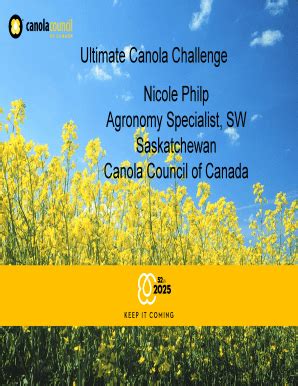 Fillable Online Ultimate Canola Challenge Nicole Philp Agronomy