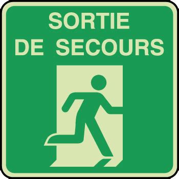 Panneau photoluminescent sortie de secours à droite Virages