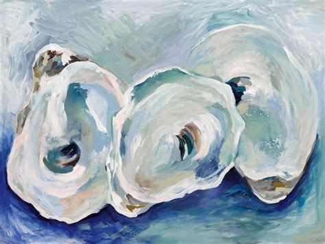 Point Oysters Print Of Original Acrylic Painting By Artist Kim Hovell