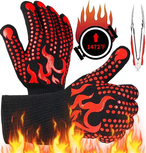 Nasjac Guantes De Barbacoa Guantes Asador De Parrilla Resistente A