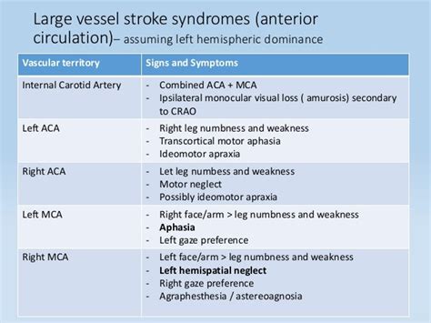 Stroke syndromes