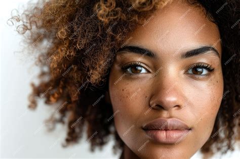 Premium Photo Close Up Portrait Of Beautiful African American Woman On White Background