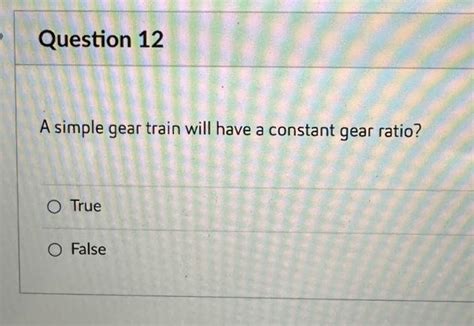 Solved A Simple Gear Train Will Have A Constant Gear Ratio Chegg