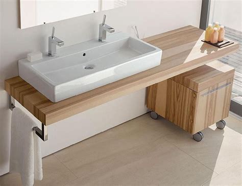 Деревянная столешница под ванную | Small bathroom vanities, Bathroom ...