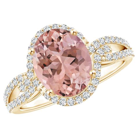 Customizable Angara Gia Certified Natural Morganite Ring In Yellow Gold