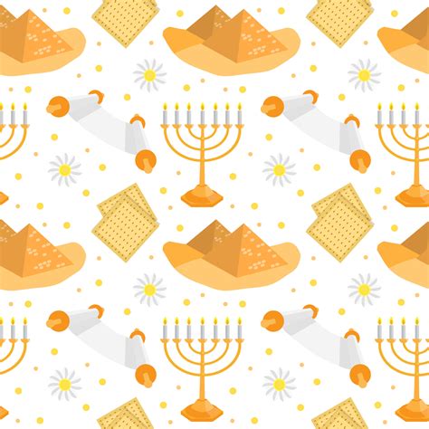 Jewish Holiday Passover Seamless Pattern Vector Illustration