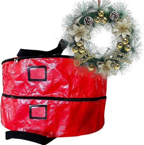 Amazon Emukoep Wreath Bag Double Layer Christmas Wreath Storage