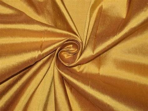 Pure Silk Dupioni Fabric Golden Amber Color At Rs 1725 ड्युपोनी रेशम