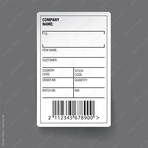 Barcode label template vector Stock Vector | Adobe Stock