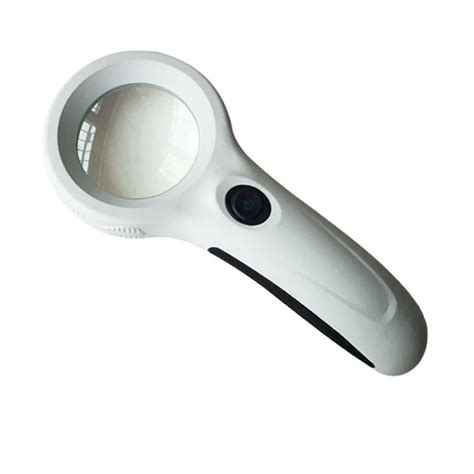 4x Led Illuminated Handheld Currency Detecting Magnifier With 8 White