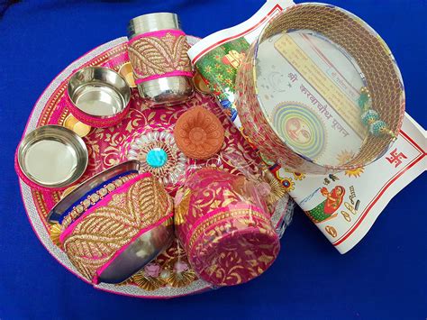 Buy Karva Karwachauth Indian Traditional Decorative Pooja Thali