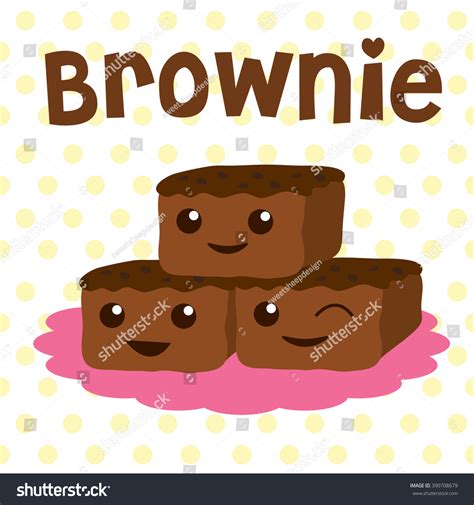 Brownie Cute Cartoon Vector Sweet Stock Vector Royalty Free 390708679