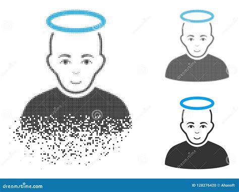 Icono De Semitono Punteado Hecho Fragmentos Del Hombre Santo Con La