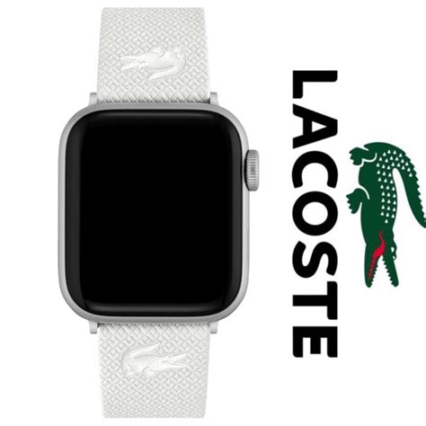 Lacoste Accessories Lacoste Apple Watch Strap White Embossed