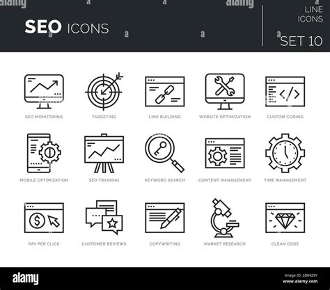 Set Of Vector Seo Icons Stock Vector Image Art Alamy