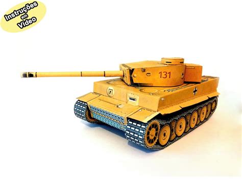 Miniatura Papercraft 3d P Montar 85 Tanque Guerra Tiger 131