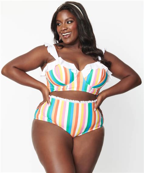 17 Fabulous Plus Size Rainbow Swimsuit Options Youll Love In 2023