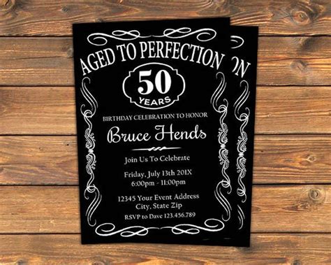 Aged To Perfection Birthday Party Invitation Printable Etsy