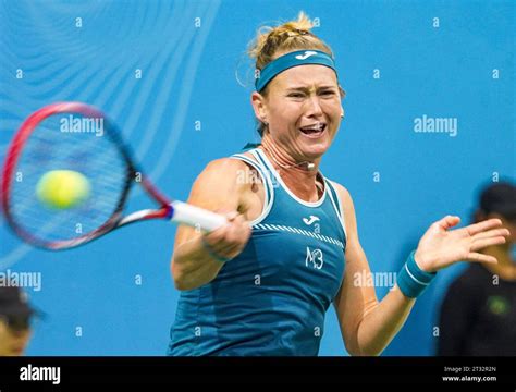 NANCHANG, CHINA - OCTOBER 22, 2023 - Marie Bouzkova plays during the ...