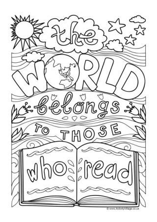 The World Belongs To Those Who Read Colouring Page