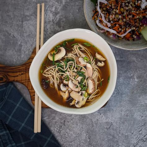 Ginger Mushroom Soup With Soba Noodles Recipe Woolworths