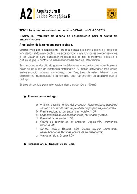 TPN2 Etapa 3 Consigna Trabajo Practico TPN II Intervenciones