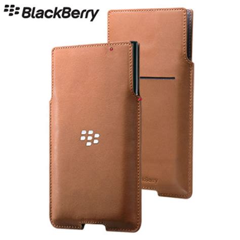 Official Blackberry Priv Leather Pocket Case Cover Brown