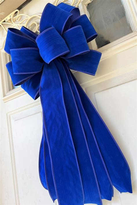 Royal Blue Velvet Christmas Tree Bow For Wreath Lantern Bow Etsy