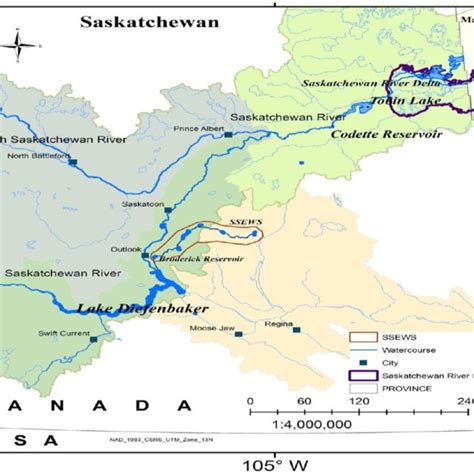 Saskatchewan River Basin in Saskatchewan (adopted from Hassanzadeh et... | Download Scientific ...