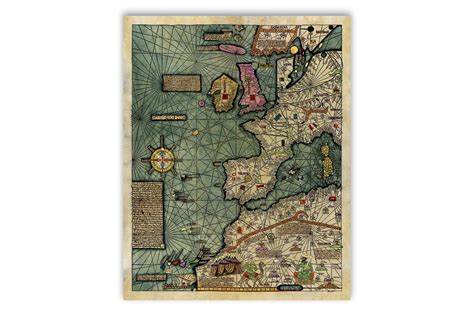 Catalan Atlas 1375 Western Europe Old World Map Poster | Etsy