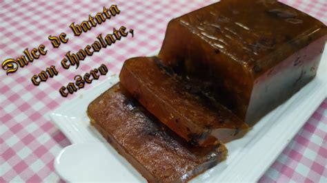 DULCE DE BATATA CON CHOCOLATE CASERO YouTube