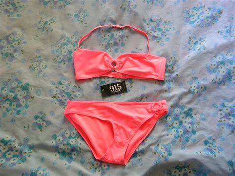 BNWT New Look 915 Pink Coral Bikini With Ring Details 14 15 EBay