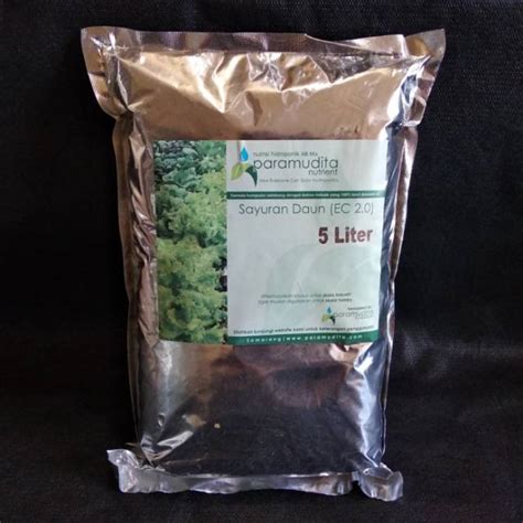 Jual Nutrisi Hidroponik Sayur Daun 5 Liter AB Mix Paramudita Nutrient